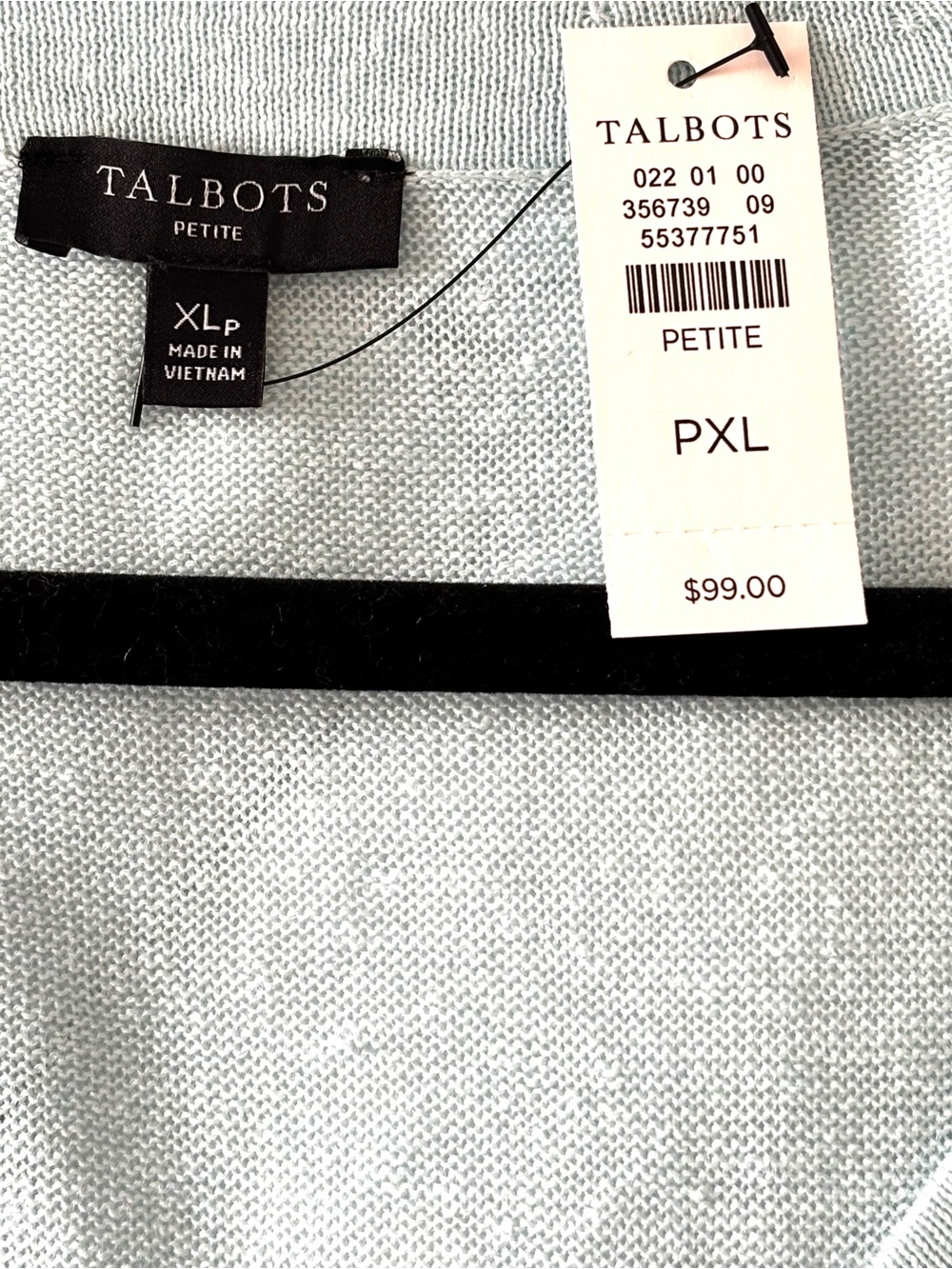 Talbots 100% Linen V-Neck Cardigan Light Blue Size XLP NWT - Picture 3 of 4